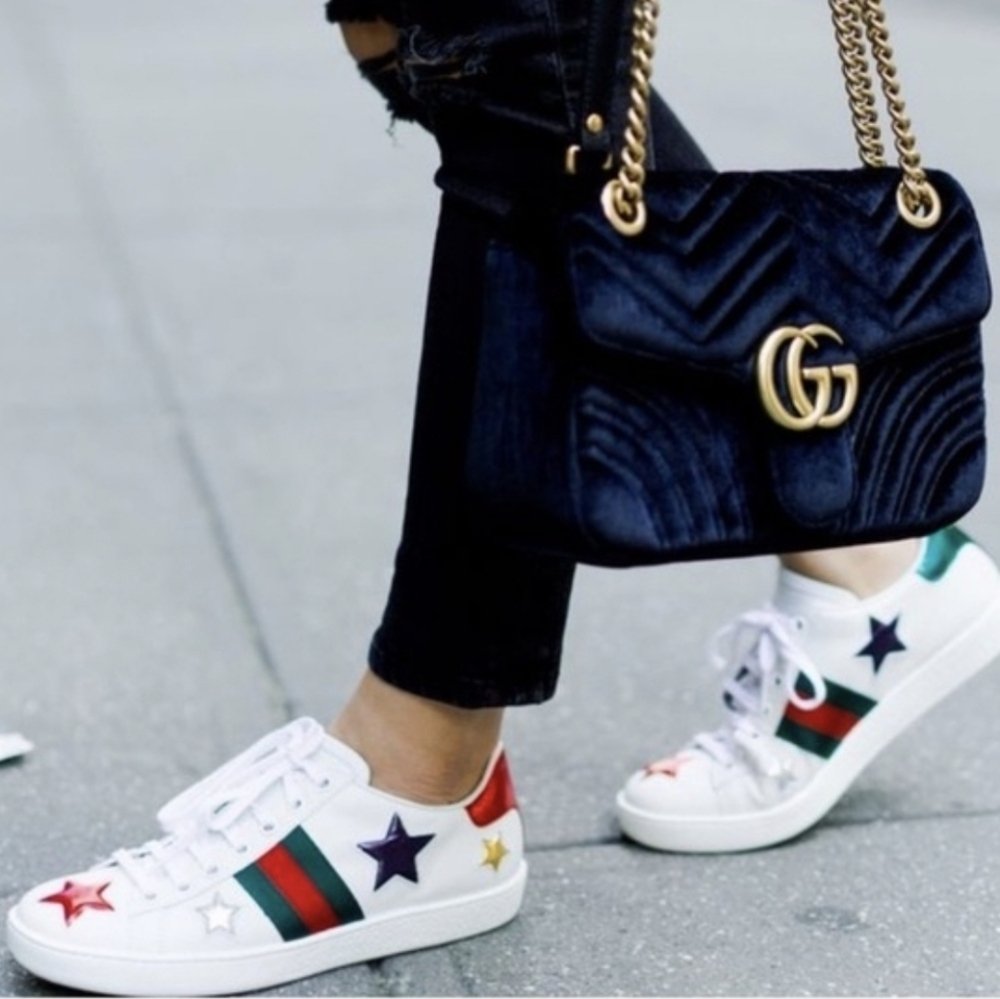 Authentic Gucci Ace Star Sneakers